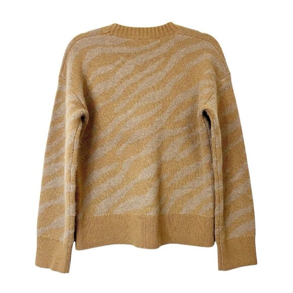 NEW Everlane Alpaca Wool Sweater Women’s Size XS Camel Brown Tiger Stripe - Picture 2 of 10